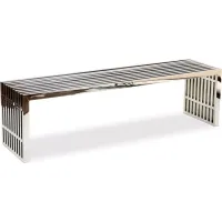 Modway Gridiron Large Stainless Steel Bench