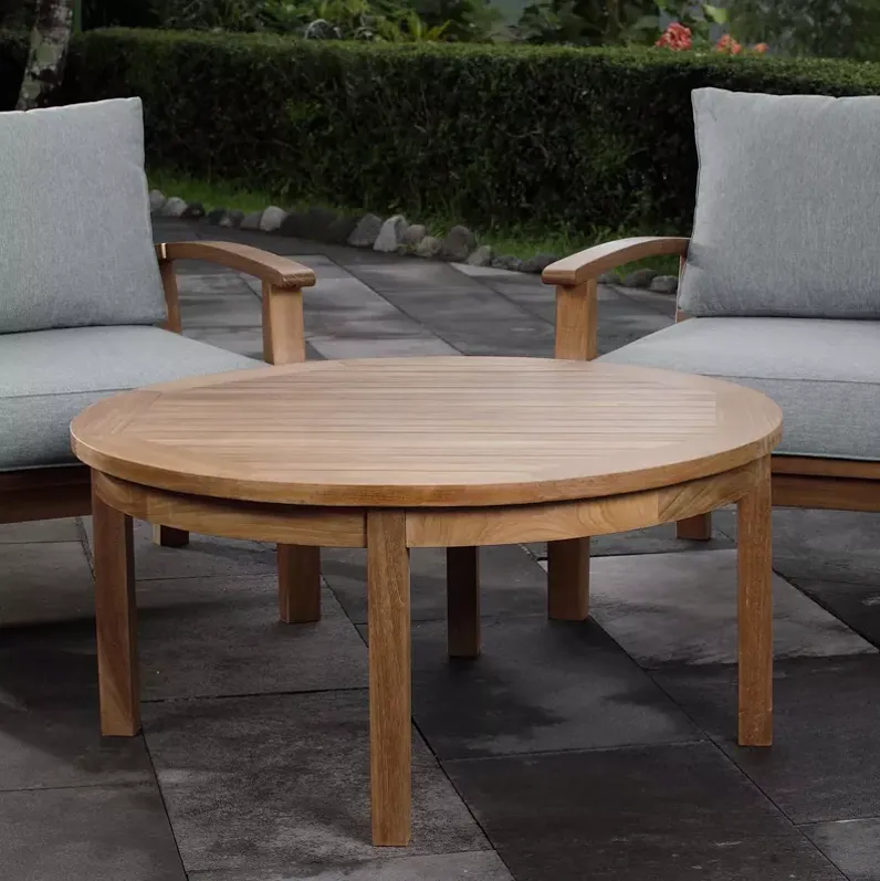 Modway Marina Outdoor Patio Teak Round Coffee Table