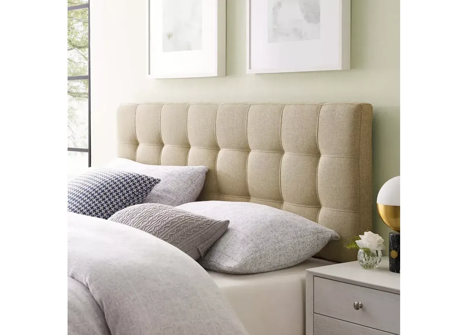 Modway Lily Upholstered Fabric Headboard, Queen