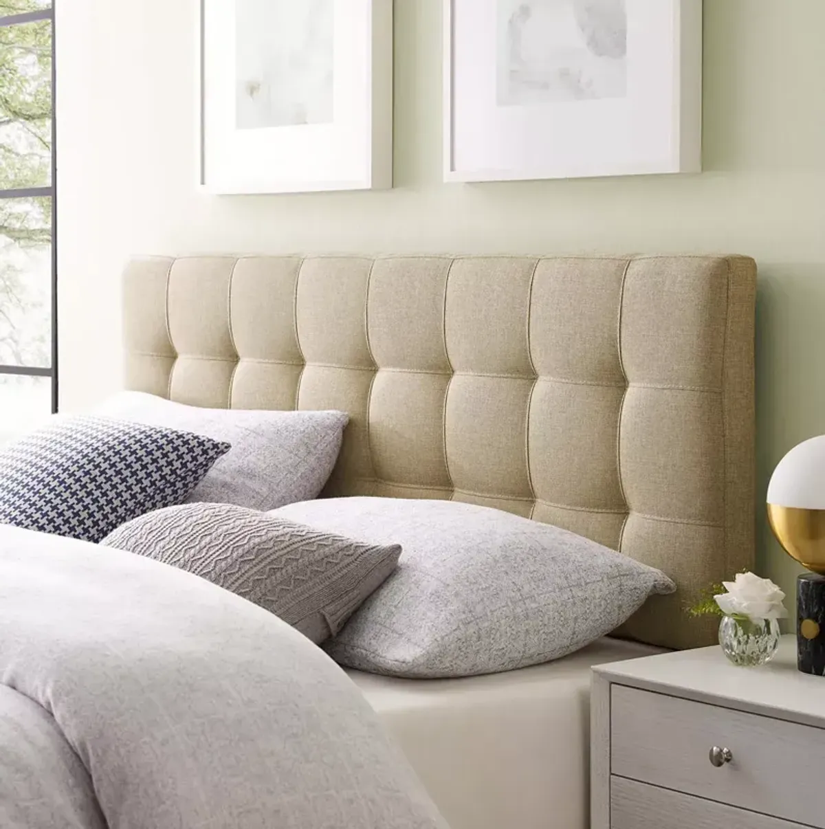 Modway Lily Upholstered Fabric Headboard, Queen