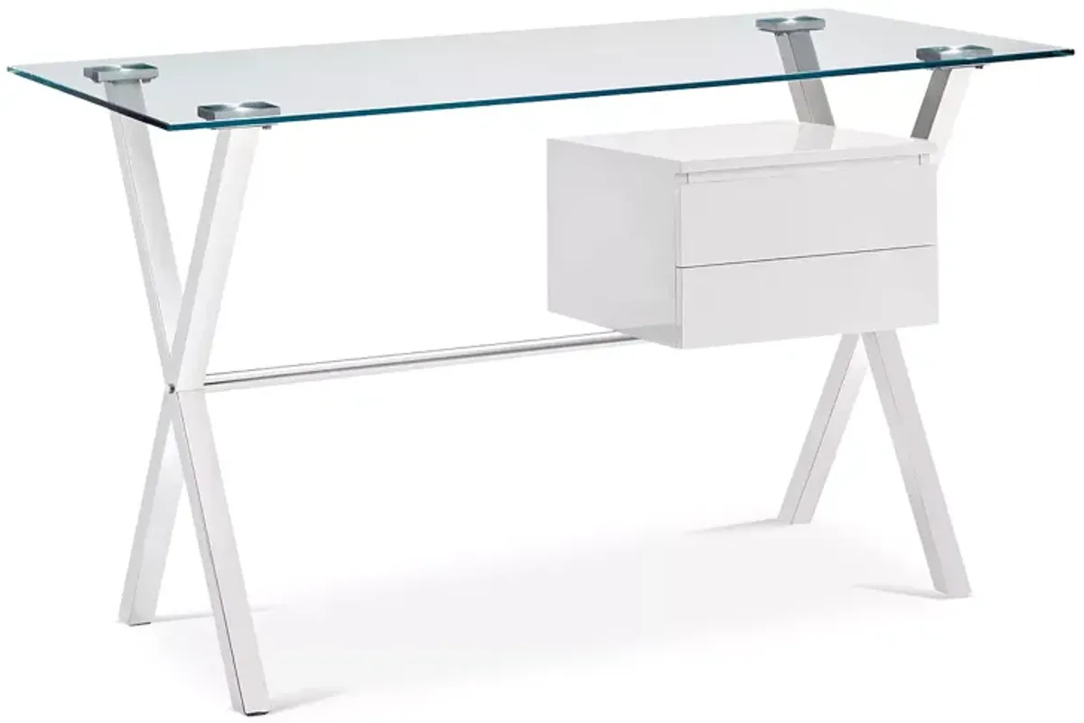 Modway Stasis Glass Top Office Desk