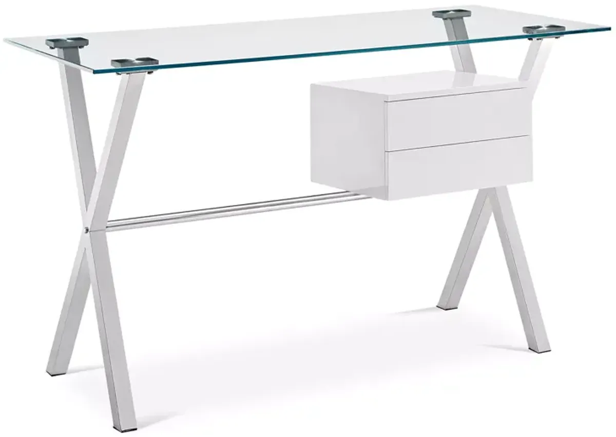 Modway Stasis Glass Top Office Desk