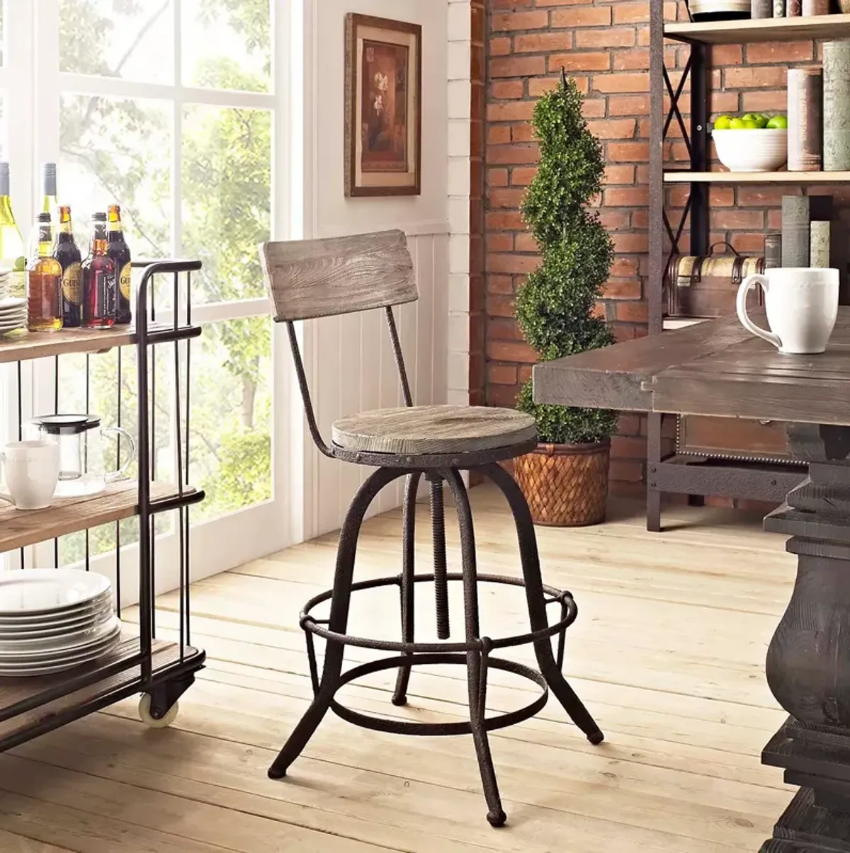 Modway Procure Wood Bar Stool