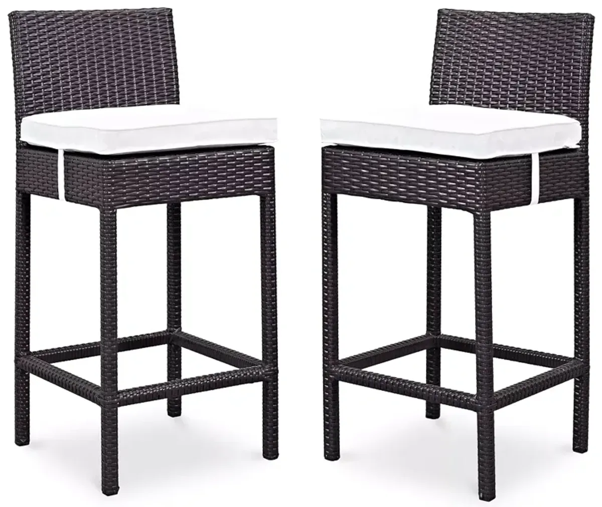 Modway Lift Outdoor Patio Rattan Bar Stools, Set of 2