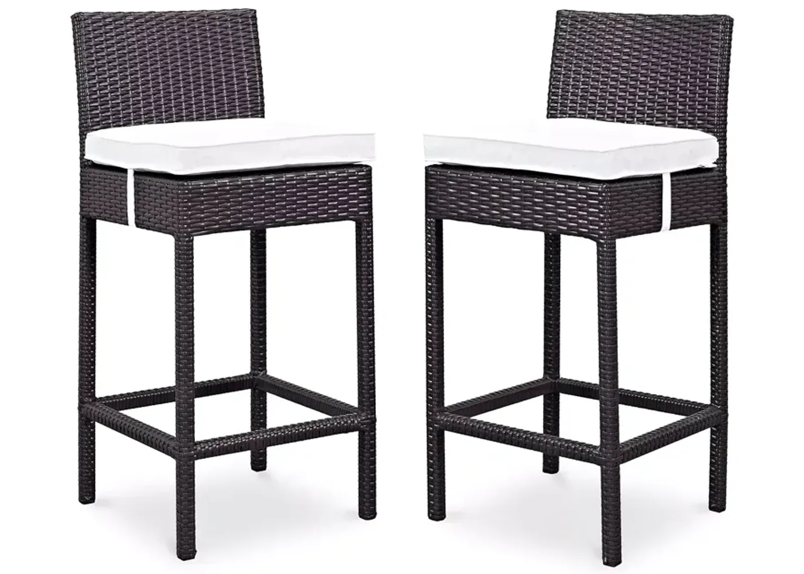 Modway Lift Outdoor Patio Rattan Bar Stools, Set of 2