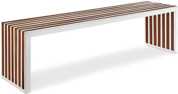 Modway Gridiron Large Wood Inlay Bench