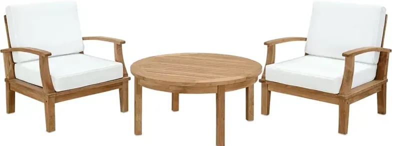 Modway Marina 3 Piece Outdoor Patio Teak Set