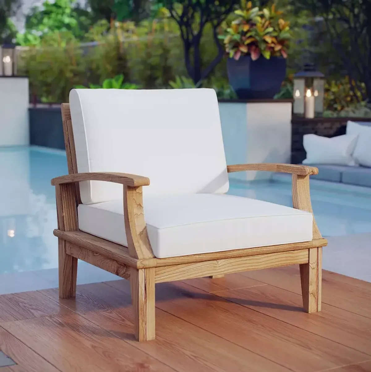 Modway Marina Outdoor Patio Teak Armchair