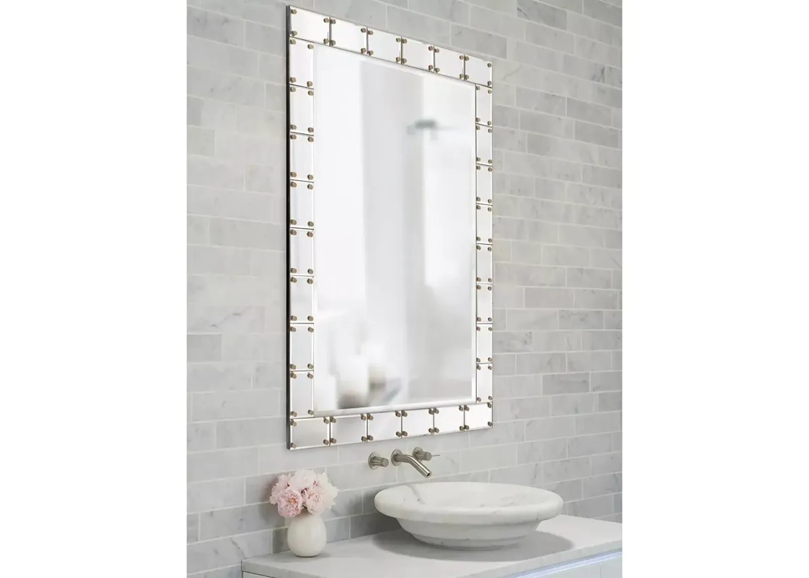 Howard Elliott Remington Studded Mirror, 39.5" x 27"