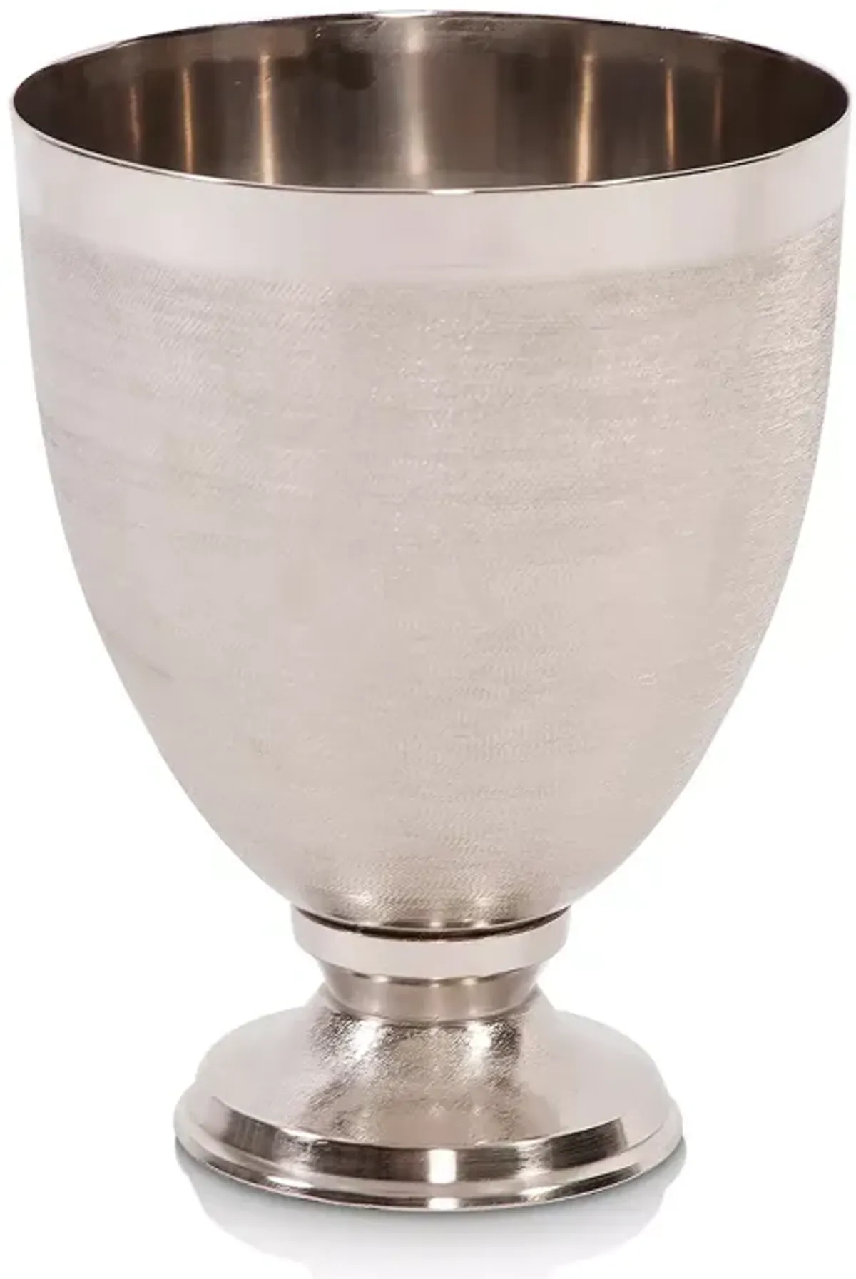 Howard Elliott Textured Silver Metal Large Goblet Vase