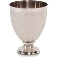 Howard Elliott Textured Silver Metal Large Goblet Vase