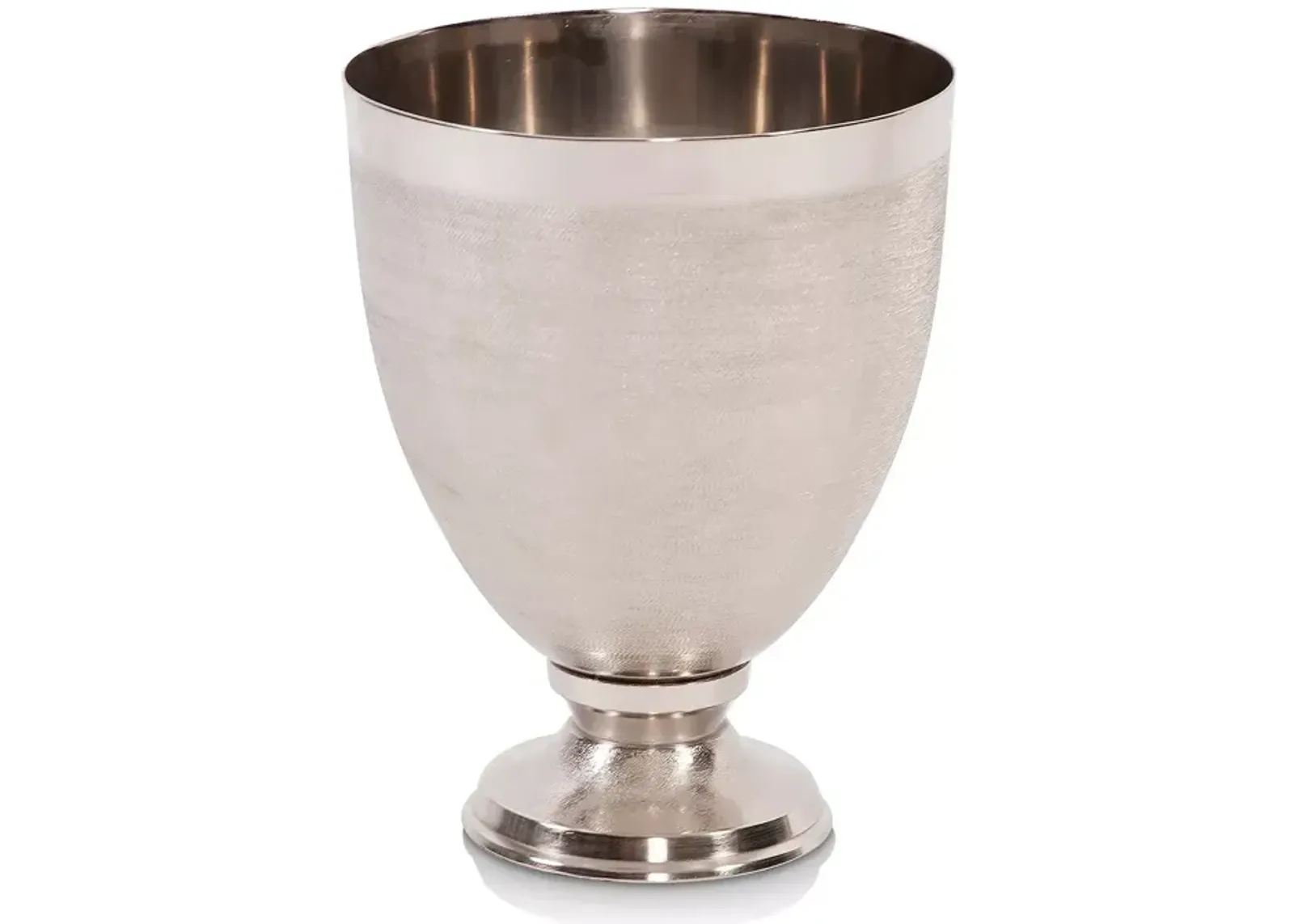 Howard Elliott Textured Silver Metal Large Goblet Vase