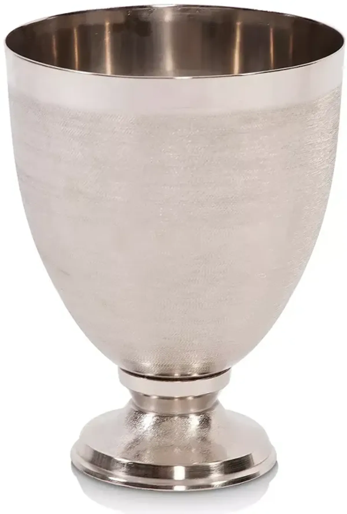 Howard Elliott Textured Silver Metal Large Goblet Vase