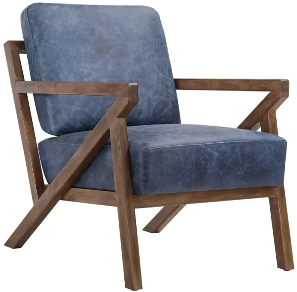 Drexel Arm Chair Kaiso Blue Leather