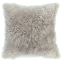 MOE'S HOME COLLECTION Cashmere Fur Pillow, Light Gray