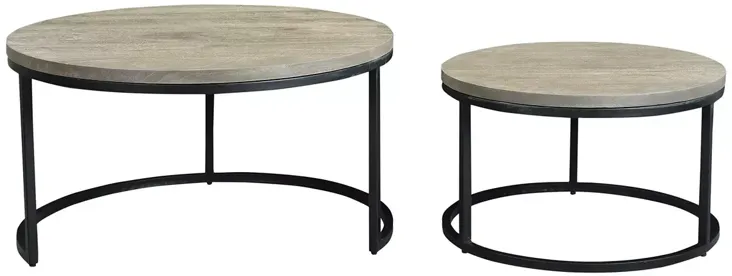 Drey Round Nesting Coffee Tables, Set of 2