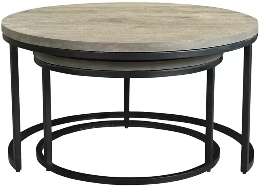 Drey Round Nesting Coffee Tables, Set of 2