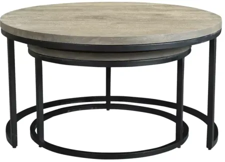 Drey Round Nesting Coffee Tables, Set of 2