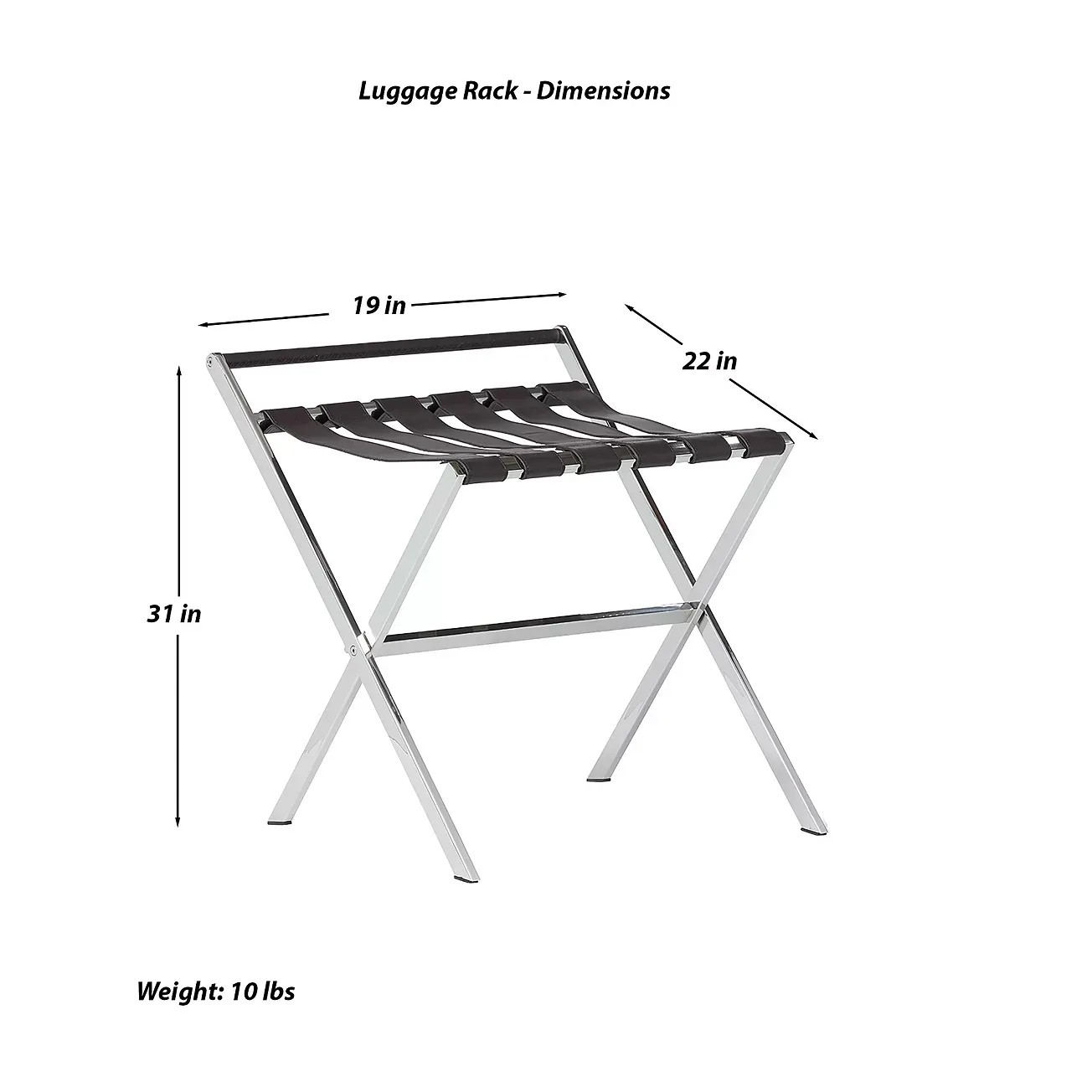 Roselli Trading Fold Flat Luggage Rack with Bumper Guard