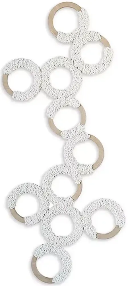 Candice Luter White Oak Abstract Fiber Ring Wall Art 