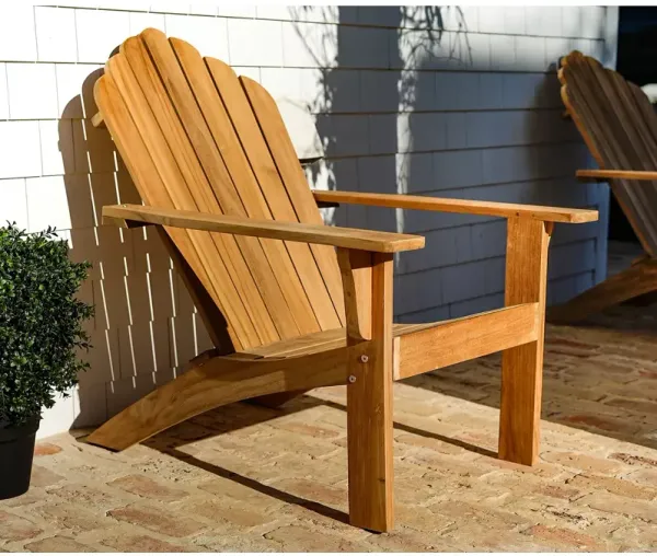 Beespoke Dominica Natural Teak Wood Outdoor Patio Adirondack Chair