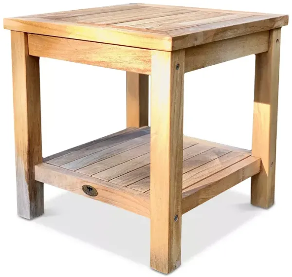 Beespoke Pavilion  Square Teak Outdoor Patio Side Table