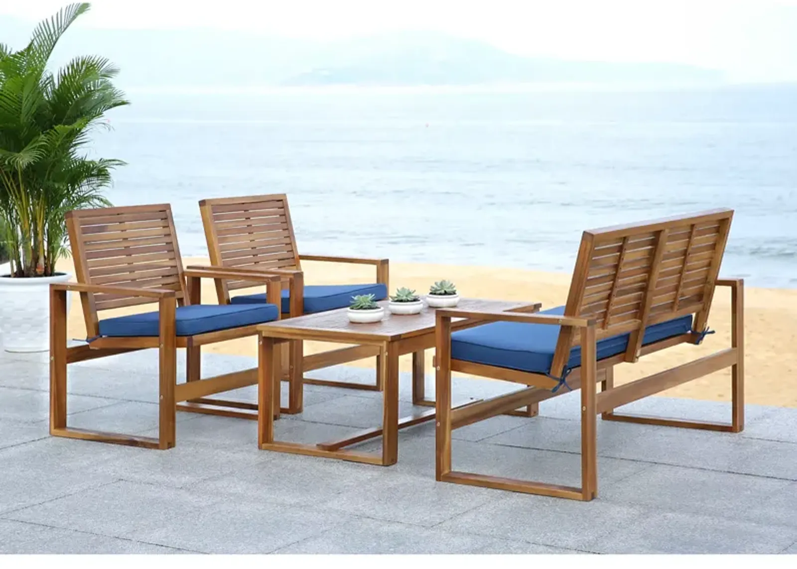 SAFAVIEH Ozark 4 Piece Outdoor Living Set