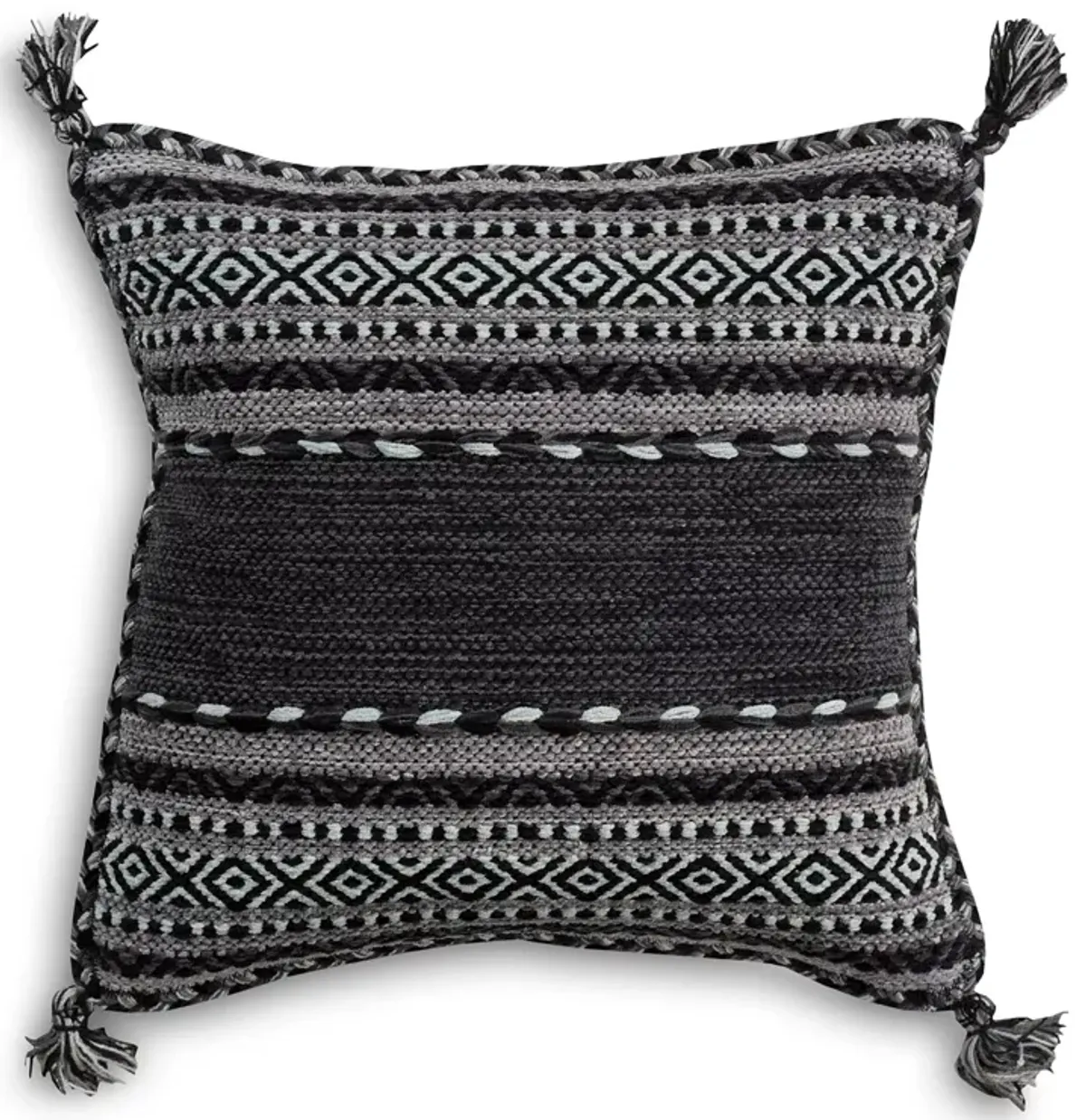 Surya Trenza Black Throw Pillow, 18" x 18"