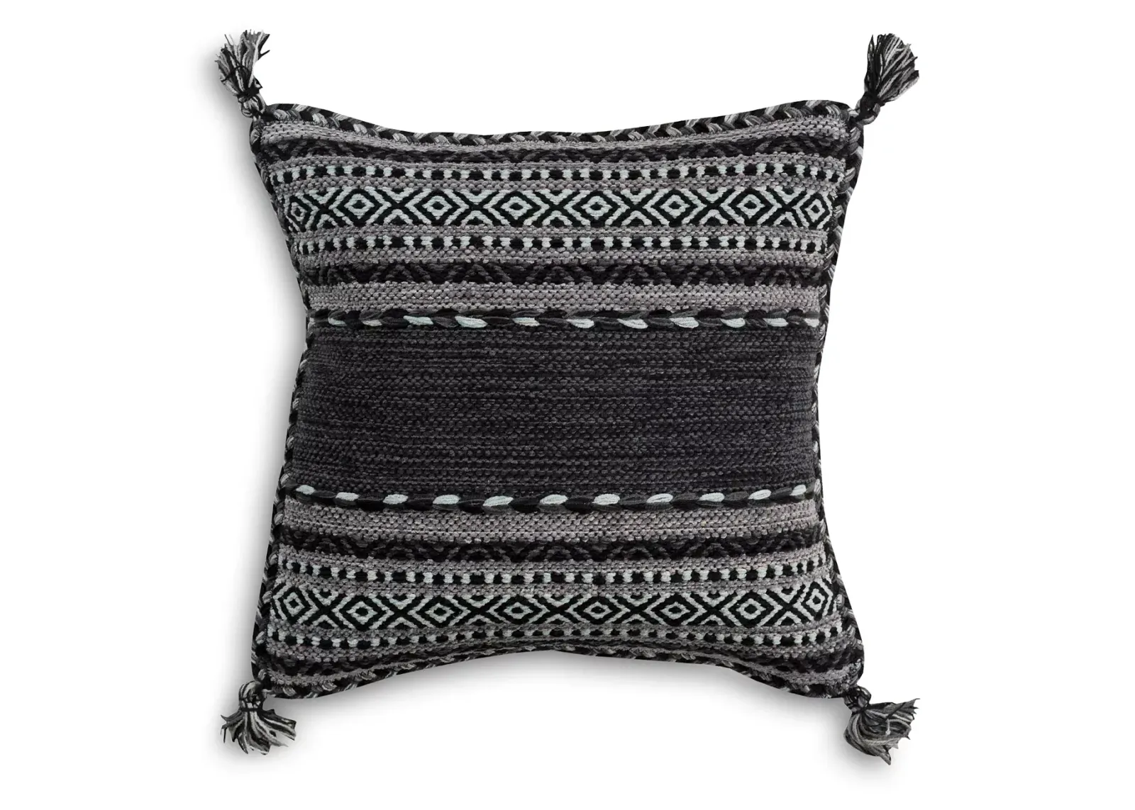 Surya Trenza Black Throw Pillow, 18" x 18"