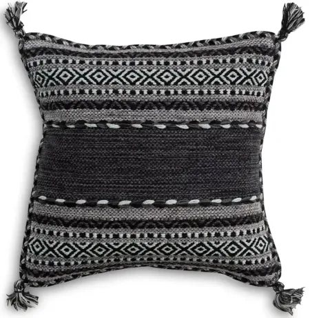 Surya Trenza Black Throw Pillow, 18" x 18"