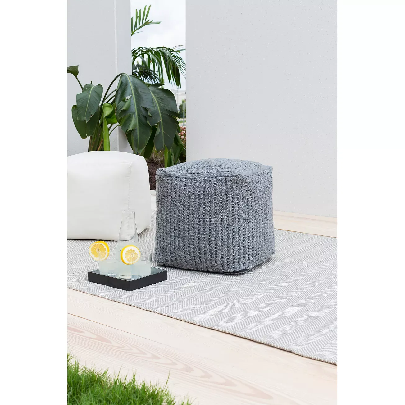 Surya Stafford Outdoor-Safe Pouf