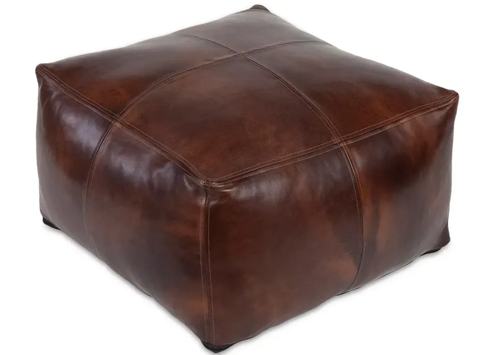 Surya Sheffield Leather Pouf