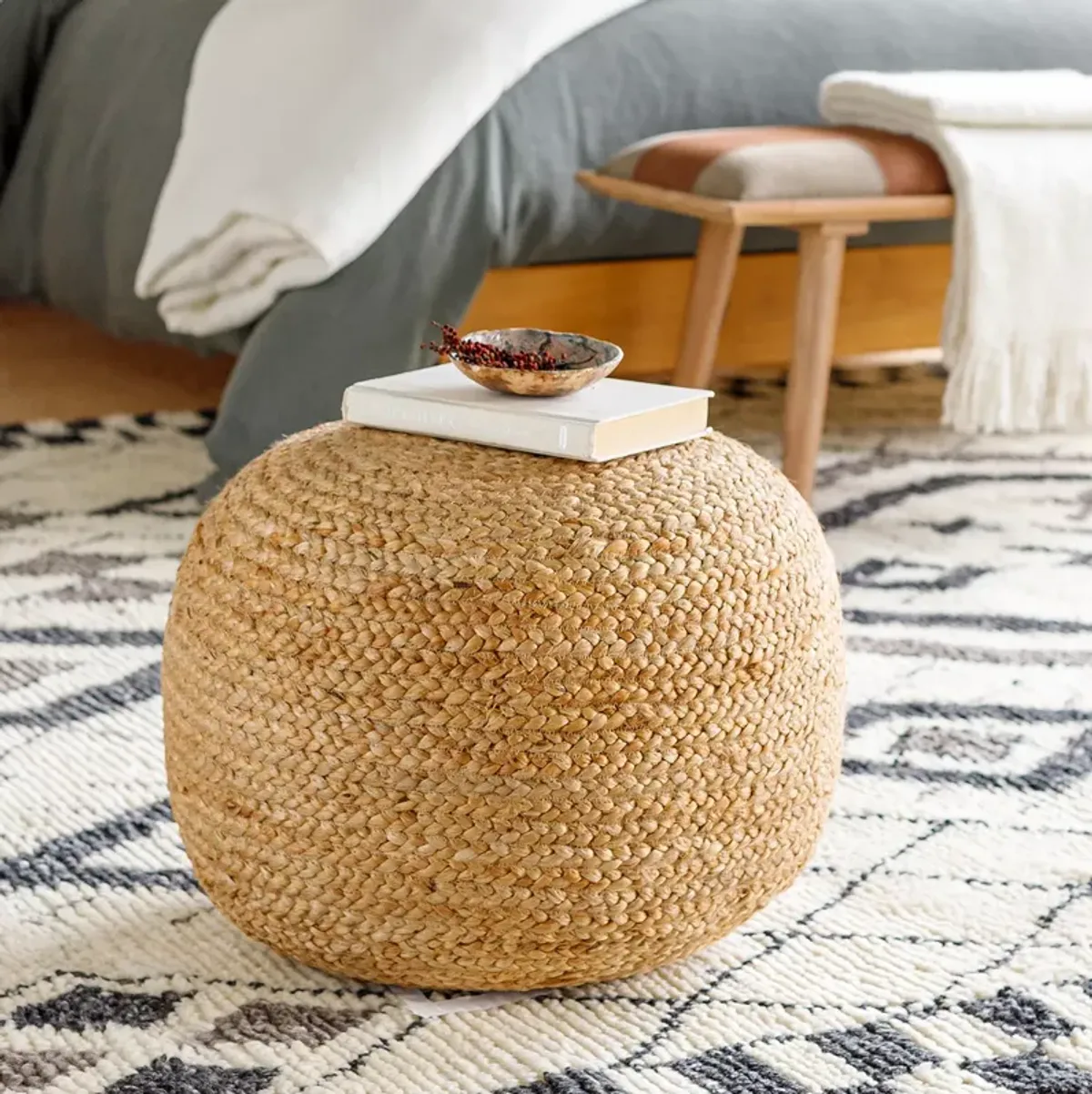 Surya Tropics Round Pouf