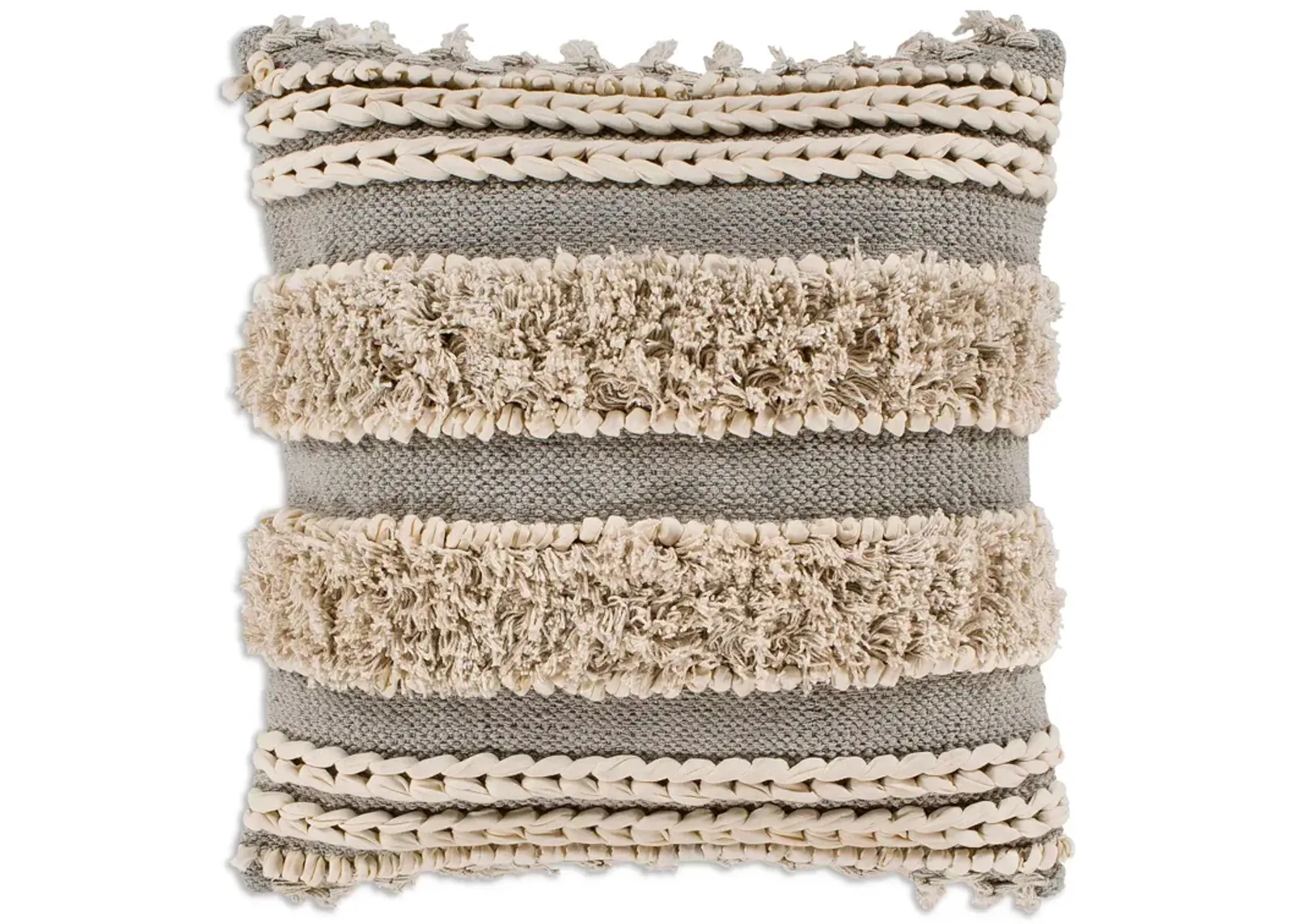 Surya Helena Knotted Stripes Decorative Pillow, 20" x 20"