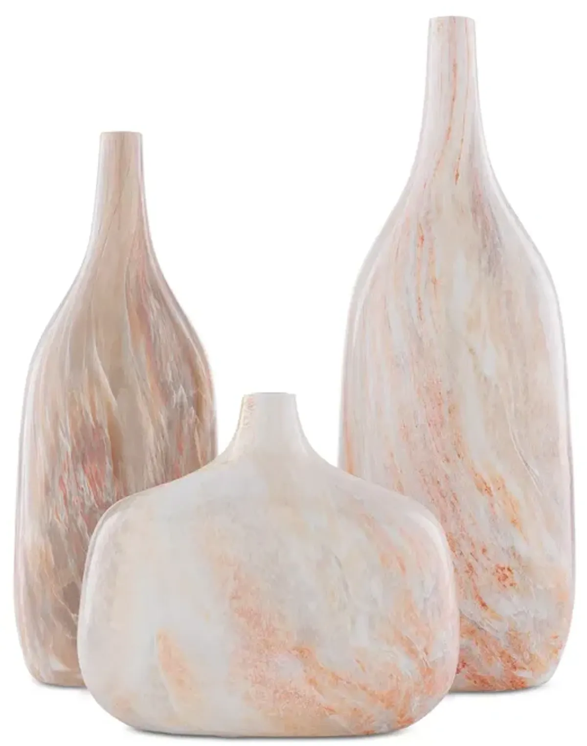 Surya Marble-Style Decorative Bottle, Set of 3