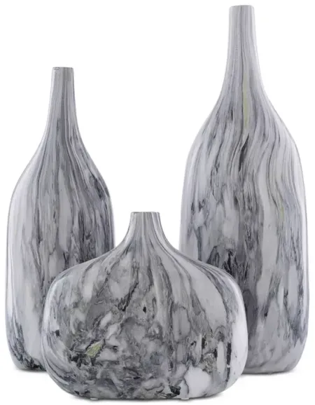Surya Marble-Style Decorative Bottle, Set of 3