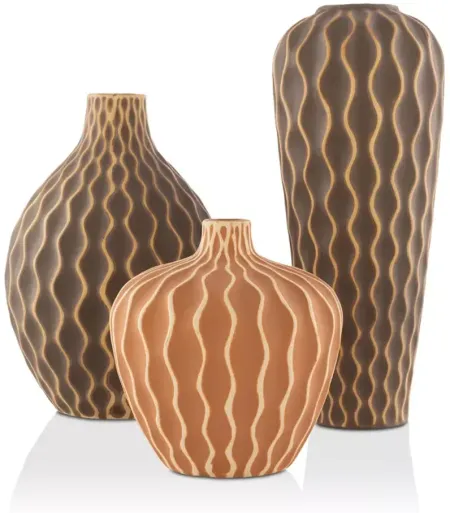 Surya Waves 3 Piece Vase Set