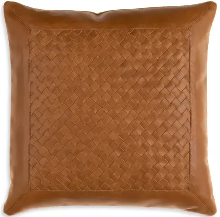 Surya Lawdon Leather Decorative Pillow, 18" x 18"