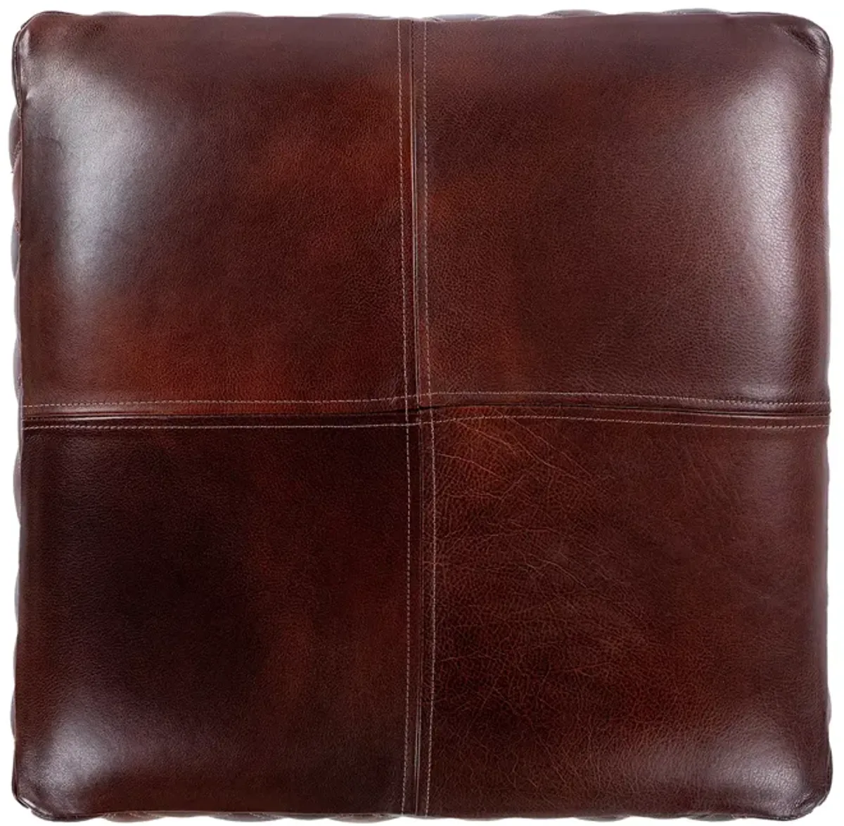 Surya Leonardo Leather Pouf