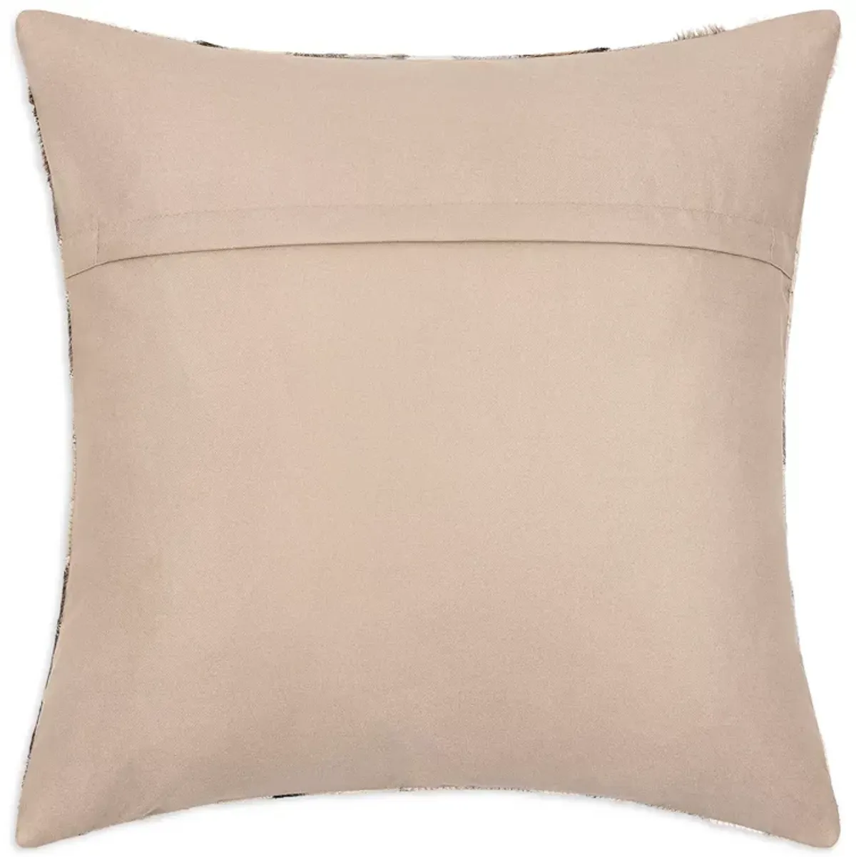 Surya Zander Chevron Cow Hide Decorative Pillow, 20" x 20"