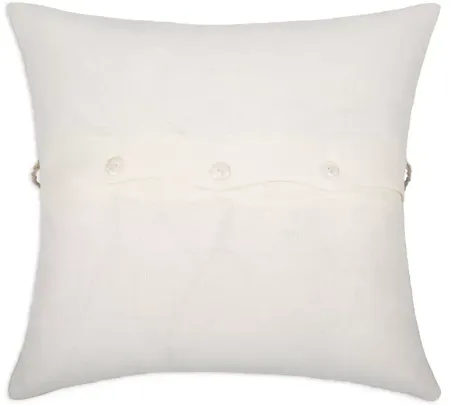 Surya Linen Stripe Embellished Decorative Pillow, 20" x 20"