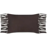 Surya Suede Fringe Decorative Pillow, 14" x 22"
