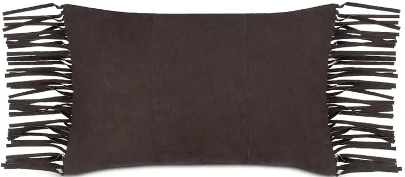 Surya Suede Fringe Decorative Pillow, 14" x 22"