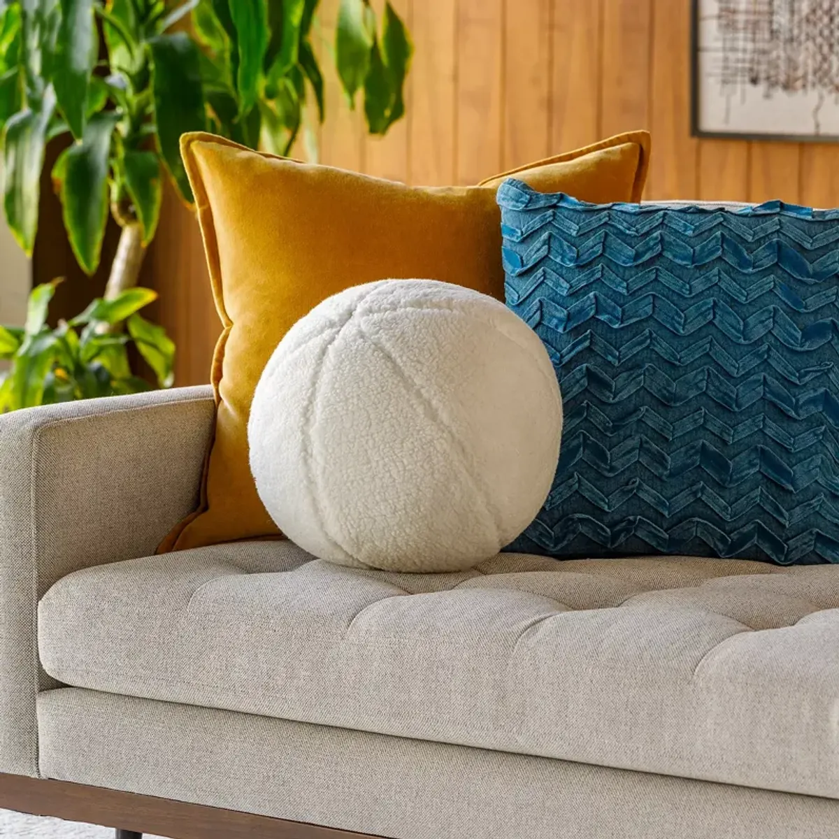 Surya Bola Decorative Pillow, 12" x 12"