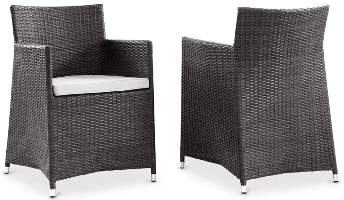 Modway Junction Outdoor Patio Rattan Dining Armchairs, Set of 2