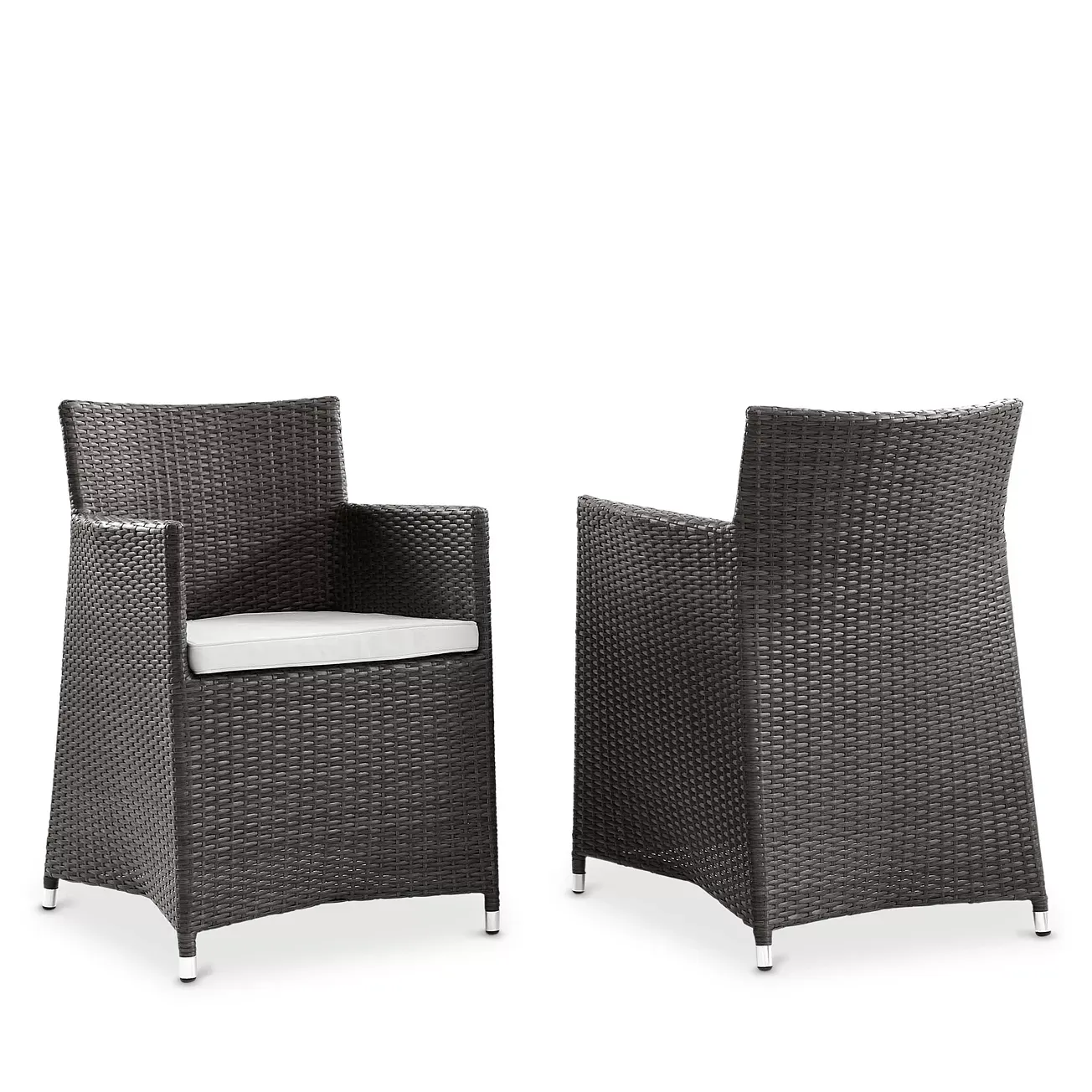 Modway Junction Outdoor Patio Rattan Dining Armchairs, Set of 2