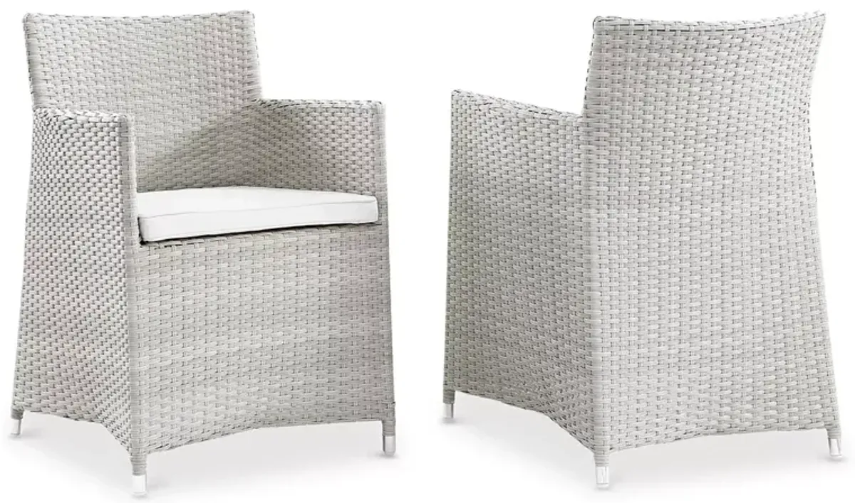 Modway Junction Outdoor Patio Rattan Dining Armchairs, Set of 2