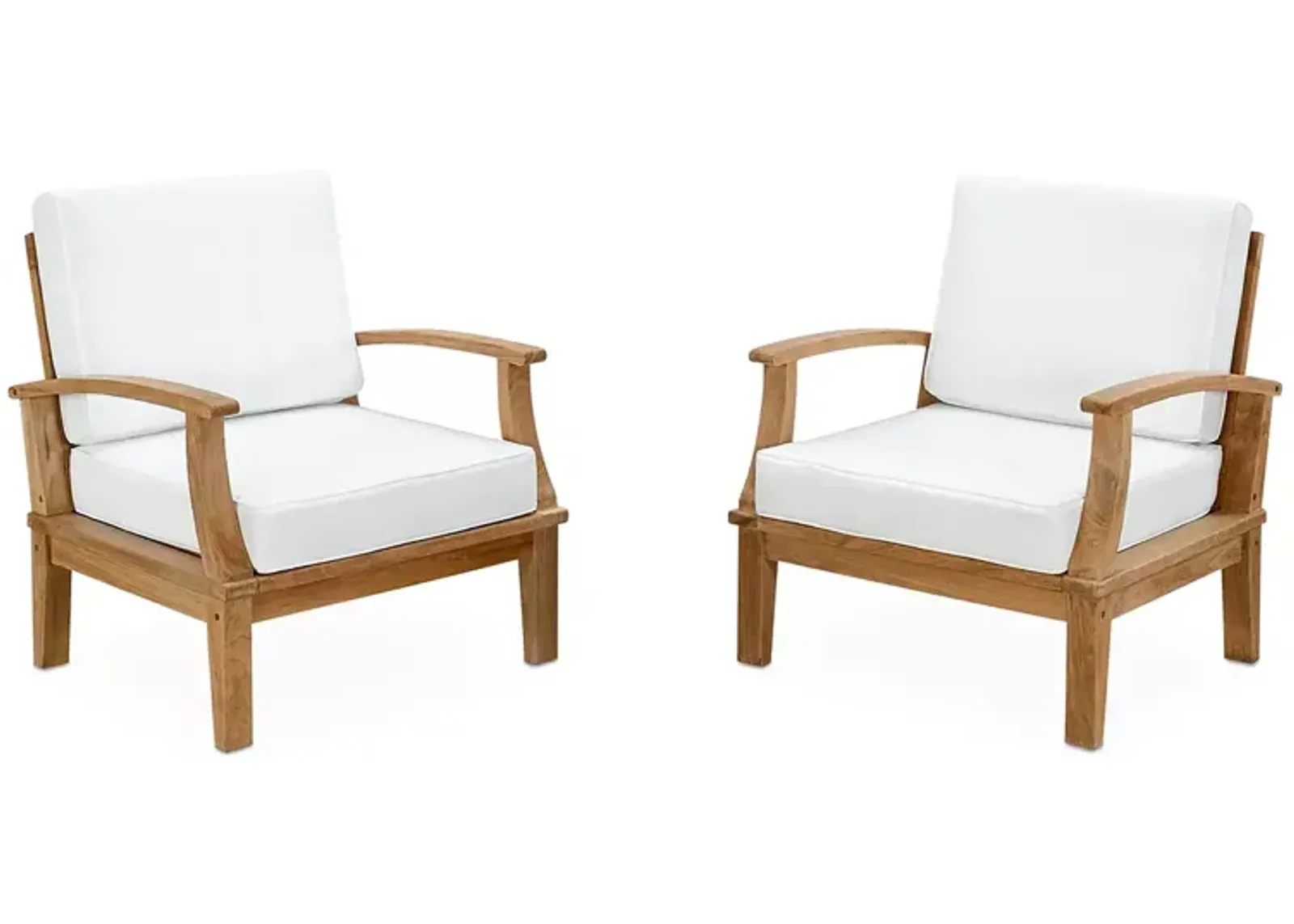 Marina 2 Piece Outdoor Patio Teak Armchair Set