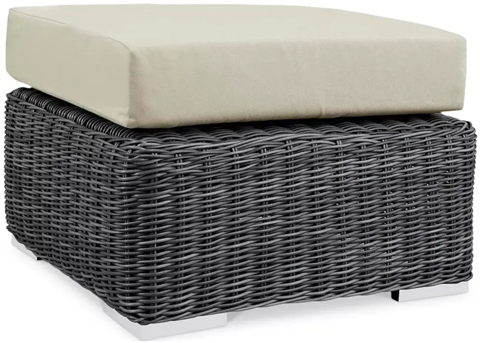 Modway Summon Outdoor Patio SunbrellaÂ® Wicker Ottoman