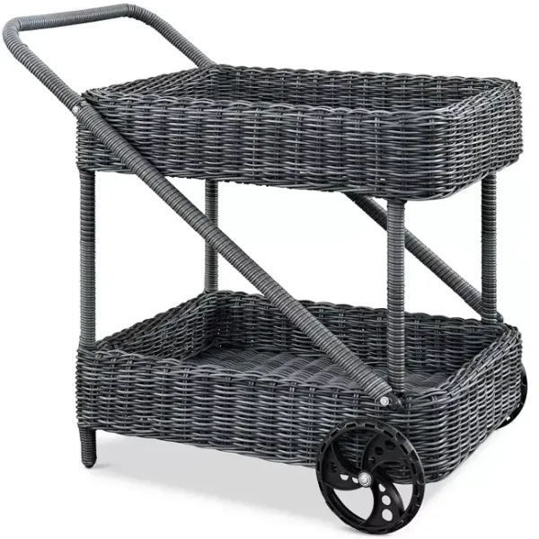 Modway Summon Outdoor Patio Wicker Serving Cart